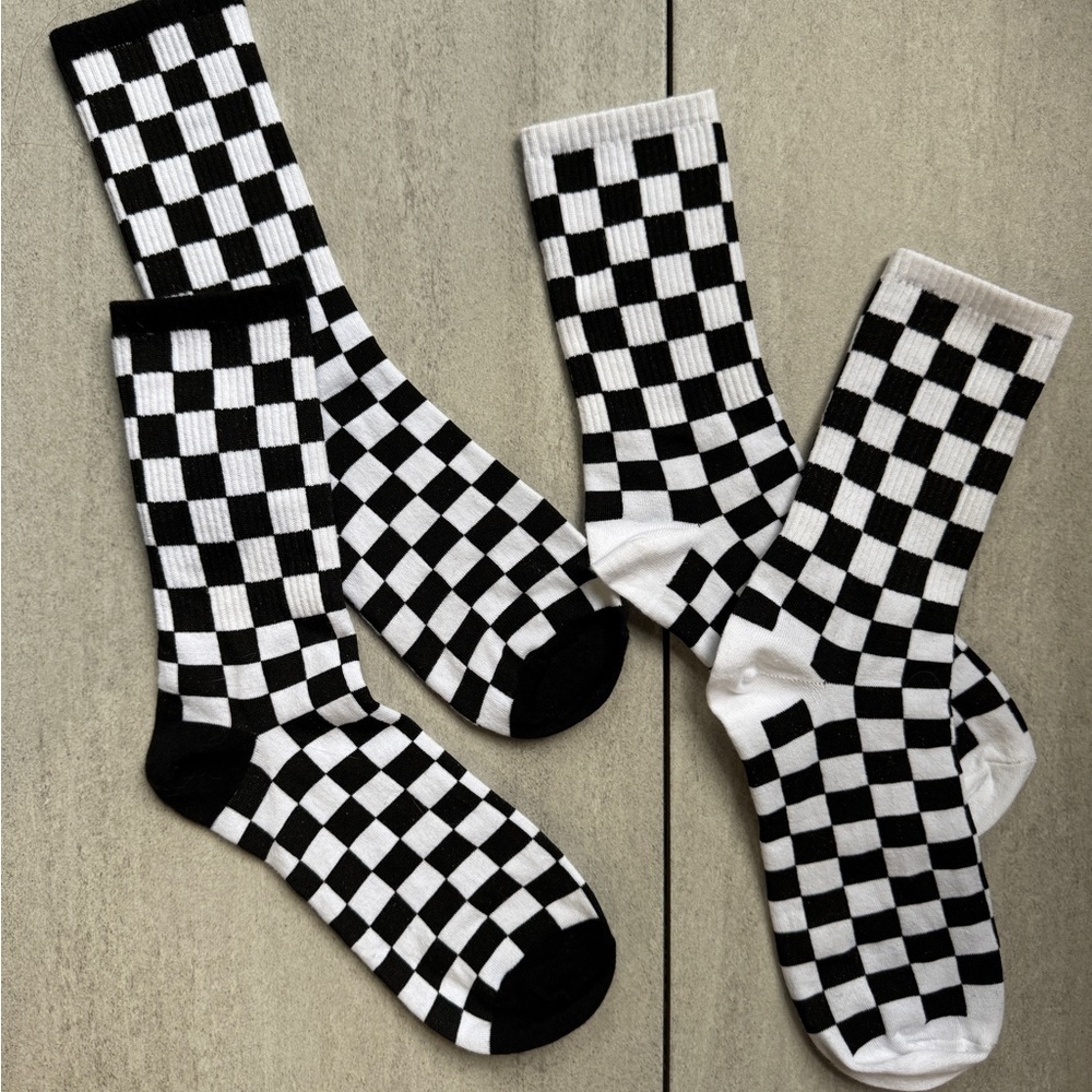 Checkered Black and White Socks